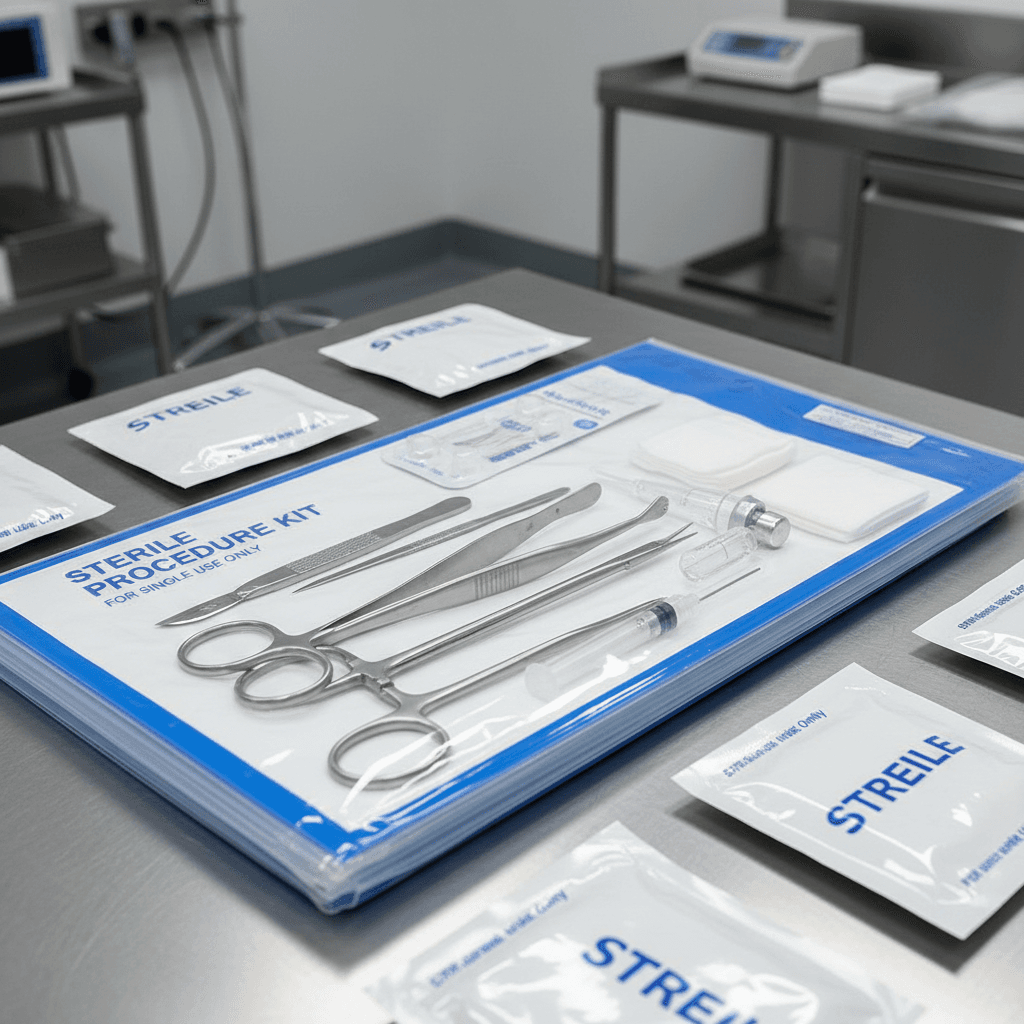 Sterile procedure systems and kits